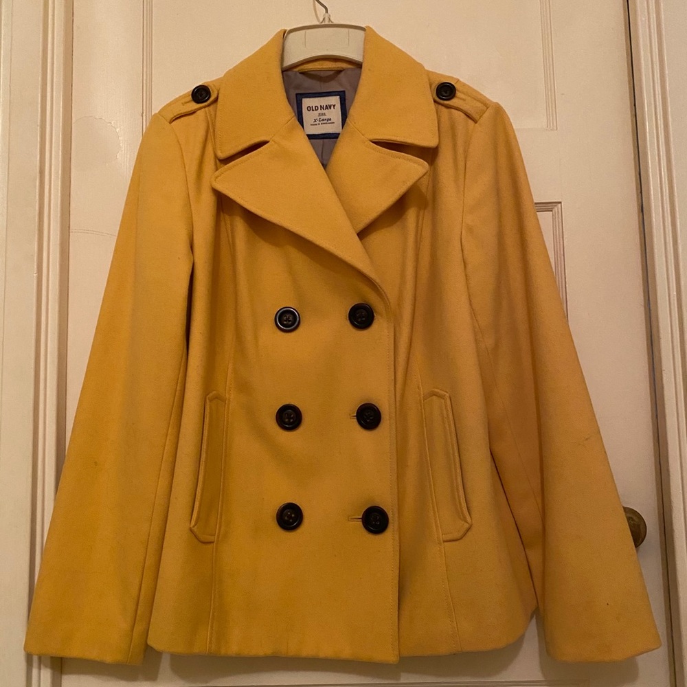 EUC 💜 OLD NAVY YELLOW/GOLD PEACOAT SZ X-LARGE